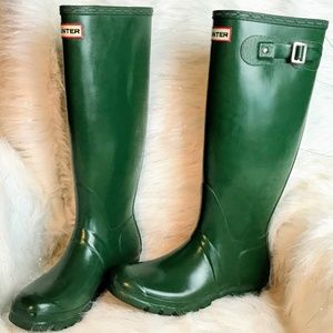 Hunter Green Original Rain Boots Wo.  SZ 8